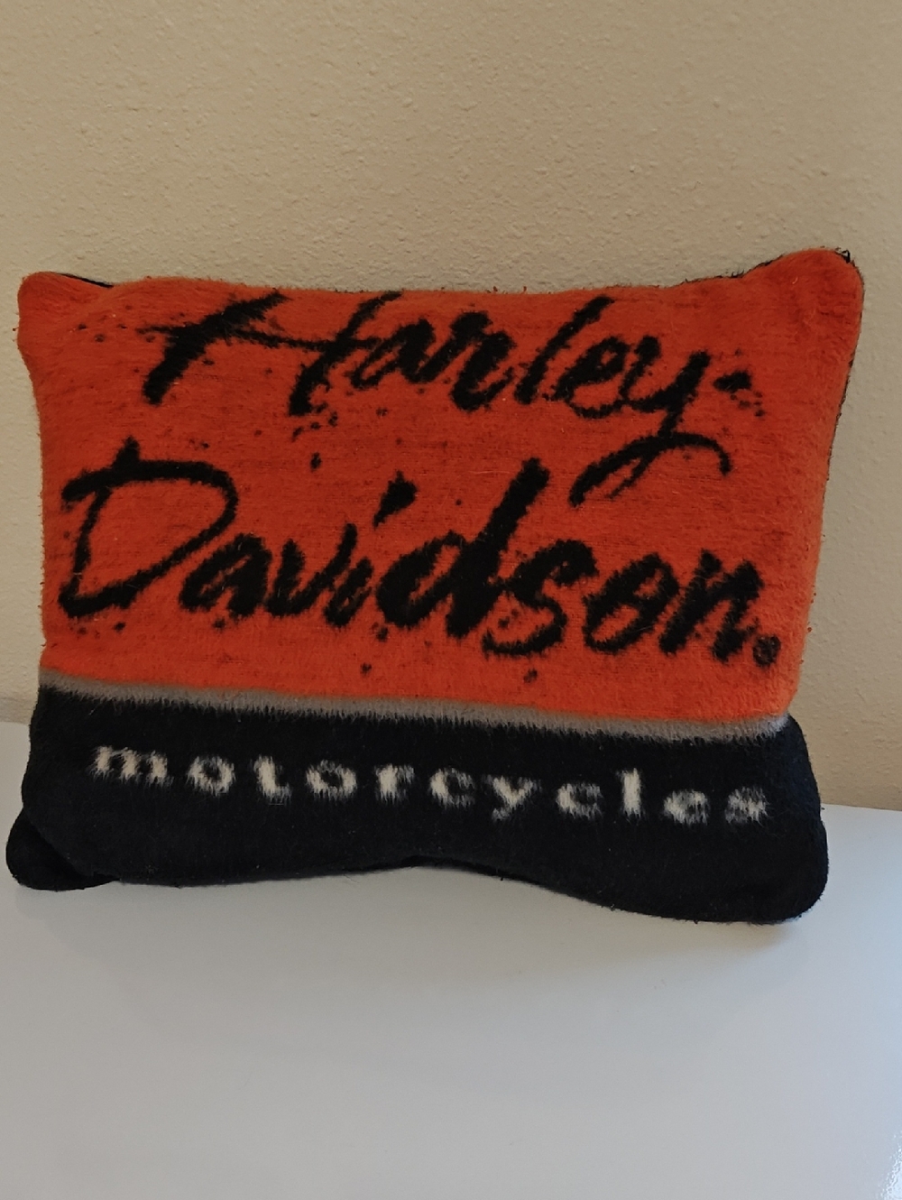 Harley-Davidson Orange and Black Script Logo Pillow